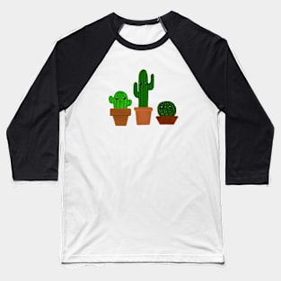 3 Kawaii Cactuses Baseball T-Shirt